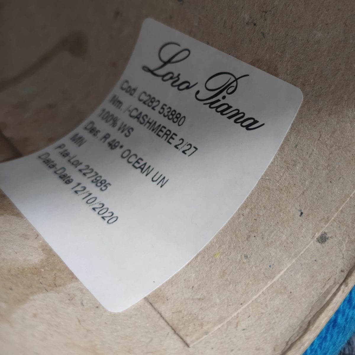 Пряжа Loro Piana Cashmere, кашемир бобинный, синий цвет синий
