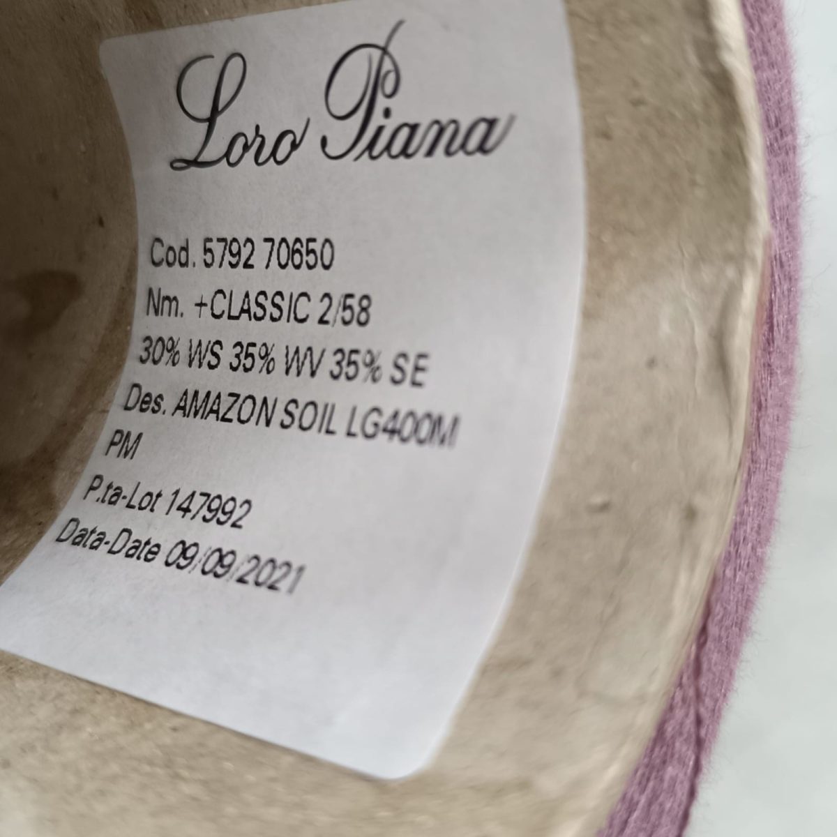 Пряжа Loro Piana Classic, кашемир бобинный, античная роза цвет античная роза