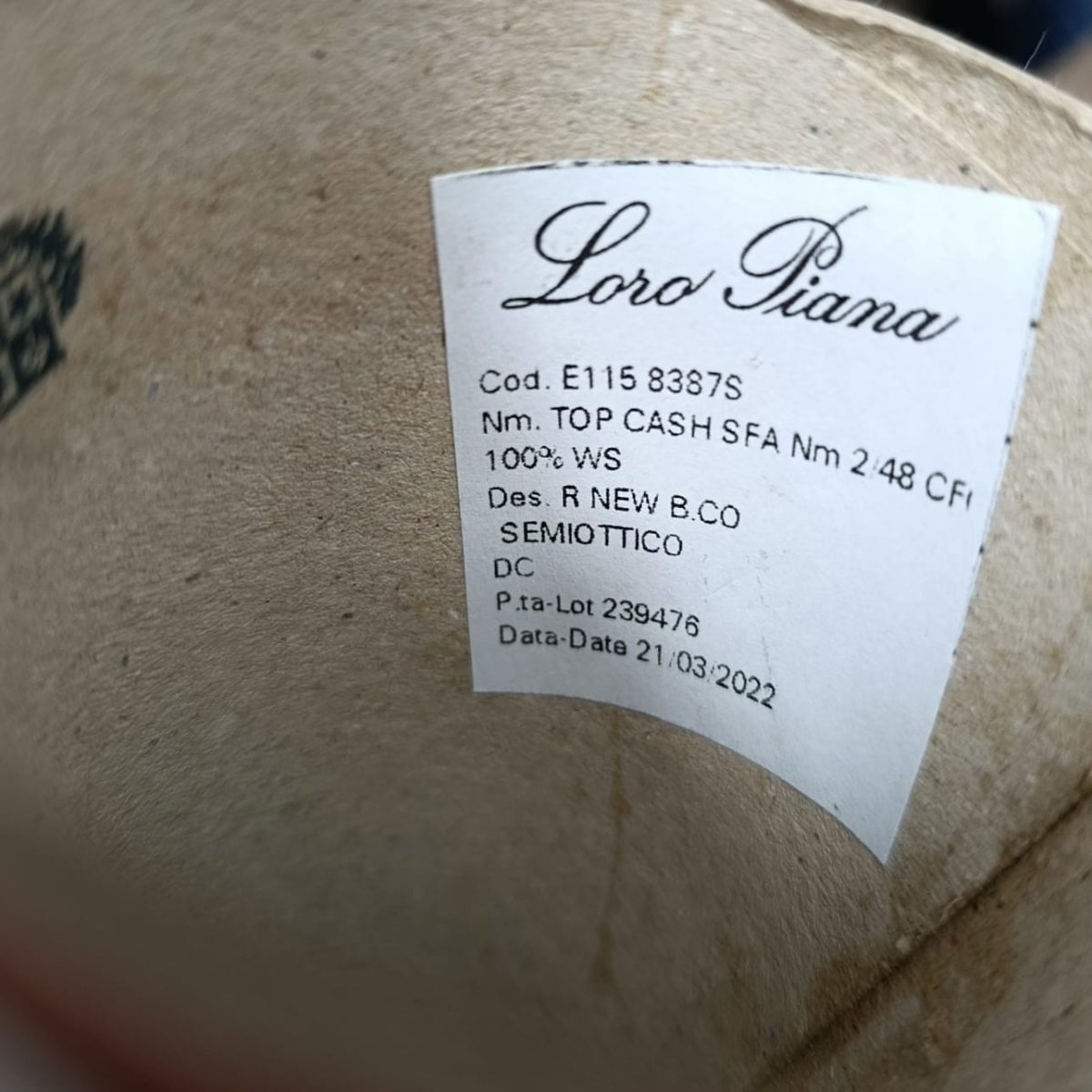 Пряжа Loro Piana Top Cash, кашемир бобинный, белый цвет белый
