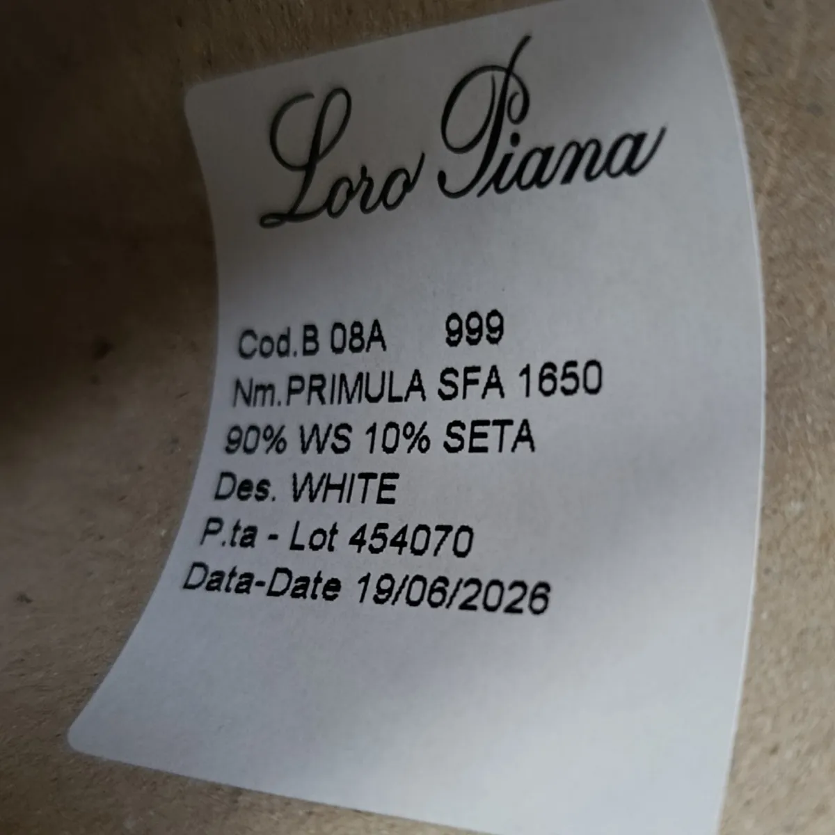Пряжа Loro Piana Primula, кашемир бобинный, молоко