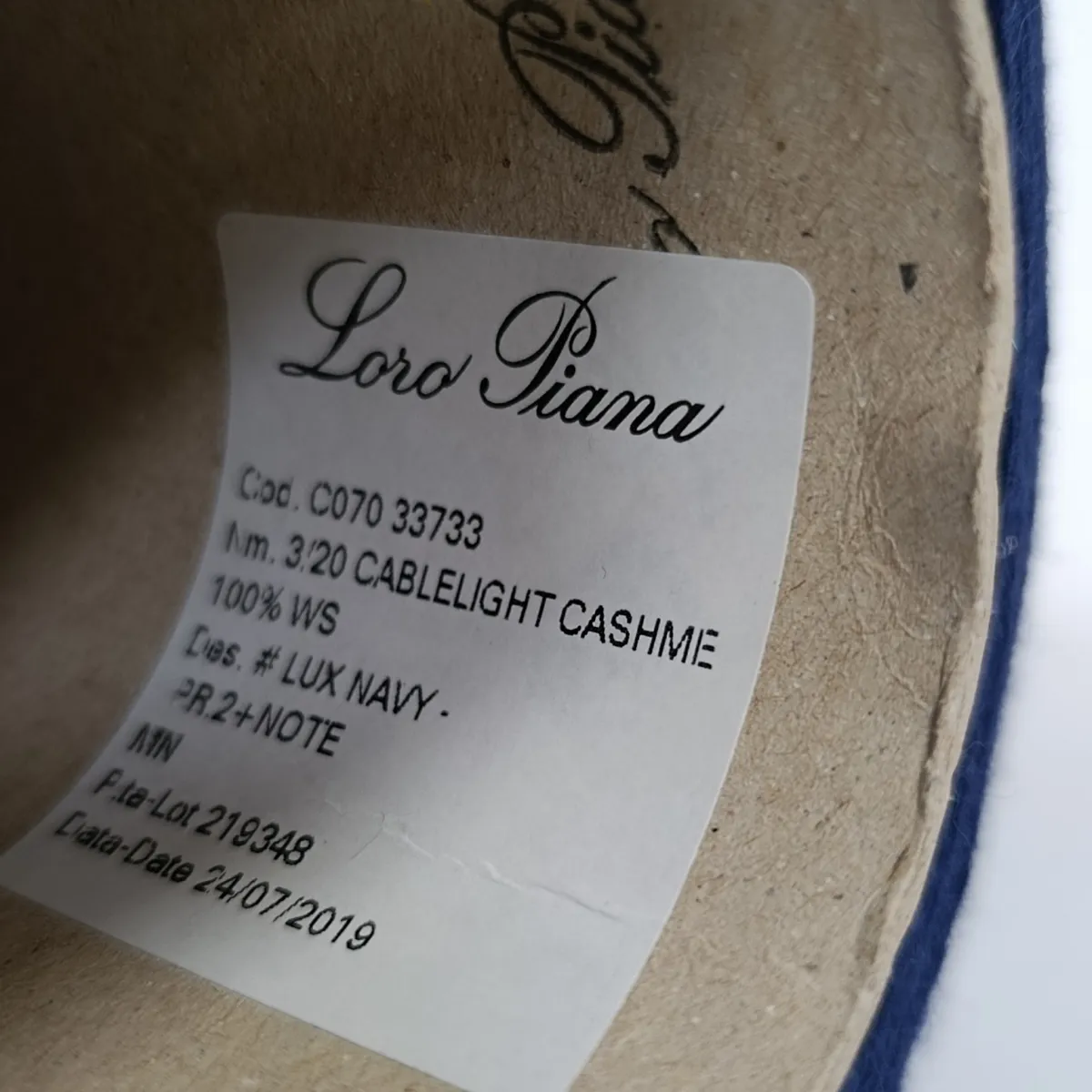 Пряжа Loro Piana Cablelight, кашемир бобинный, синий