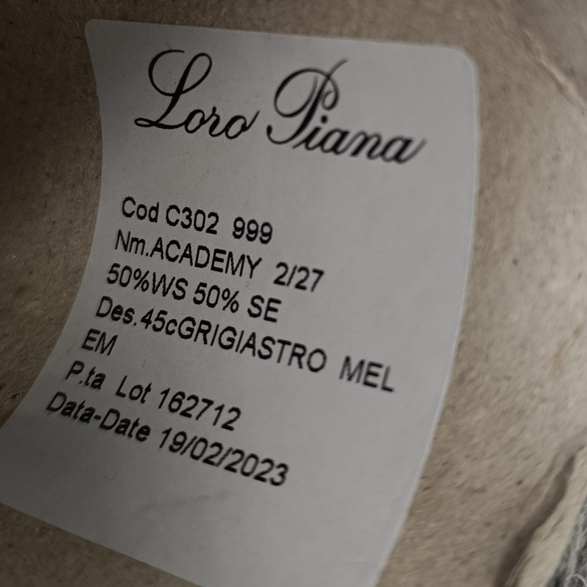 Пряжа Loro Piana Academy, кашемир бобинный, серый меланж цвет серый меланж
