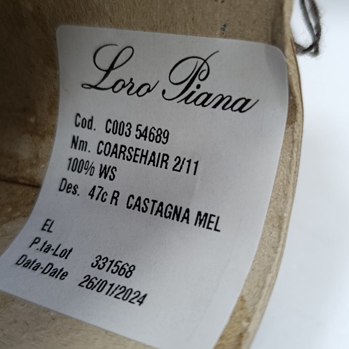 Пряжа Loro Piana Coarsehair, кашемир бобинный, коричневый цвет коричневый