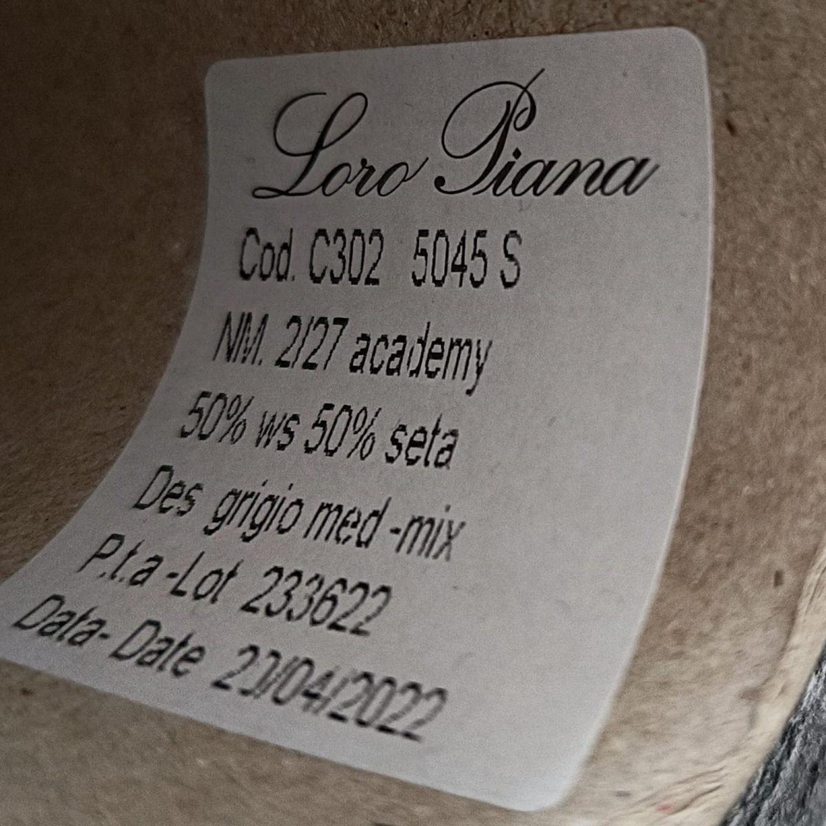 Пряжа Loro Piana Academy, кашемир бобинный, серый меланж цвет серый меланж