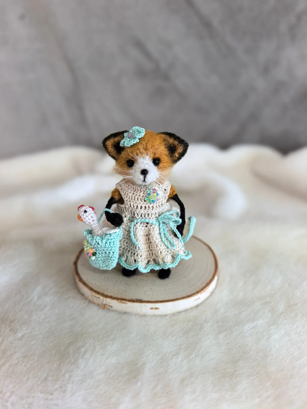 Вязаная игрушка Лисенок, цвет Рыжий
