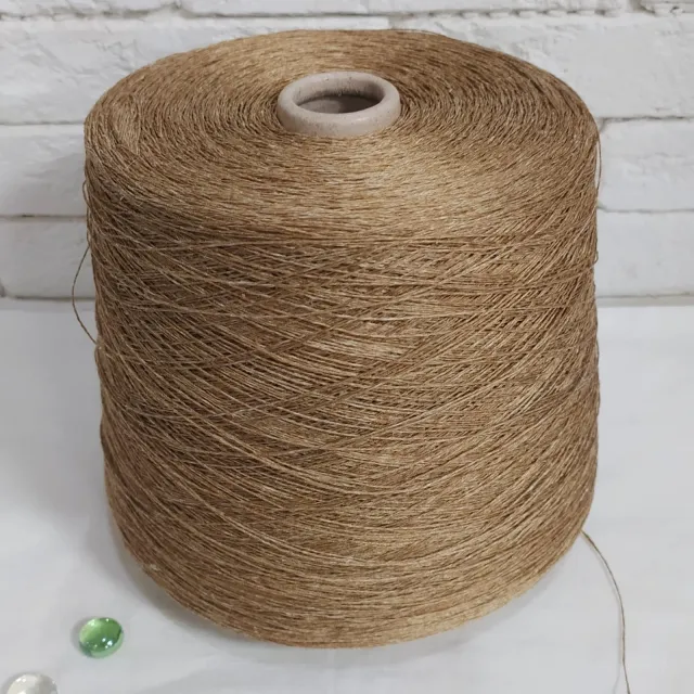 Пряжа Fashion Mill Linone Melange, лён бобинный, кемел мел