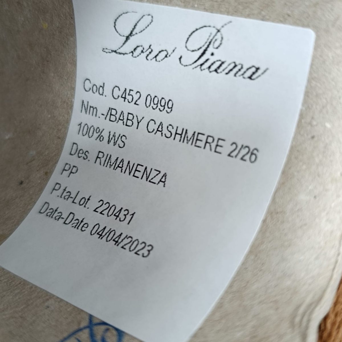 Пряжа Loro Piana Baby Cashmere, кашемир бобинный, Макс Мара цвет Макс Мара