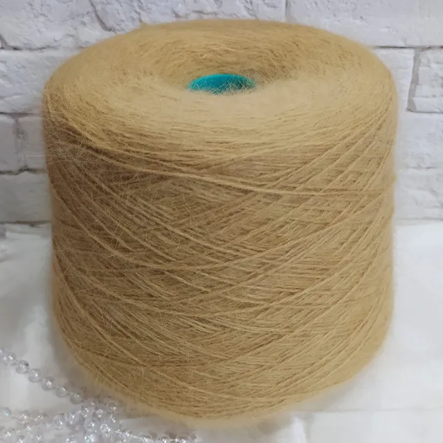 Пряжа Biagioli Modesto Angora 80, ангора бобинная, горчица