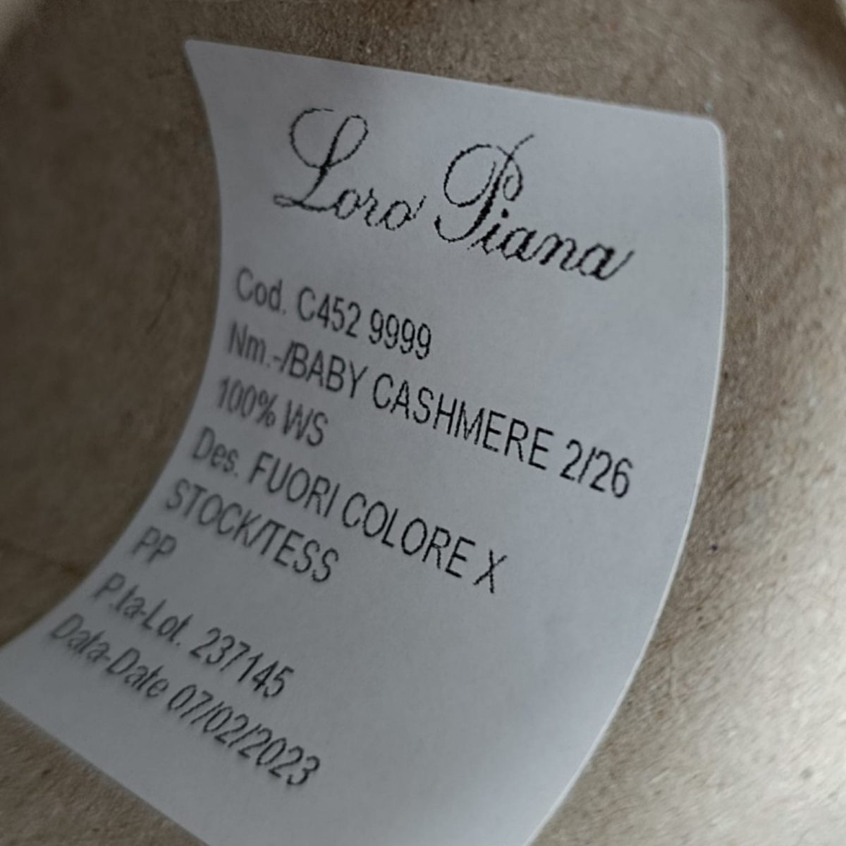 Пряжа Loro Piana Baby Cashmere, кашемир бобинный, кофейный мусс цвет кофейный мусс