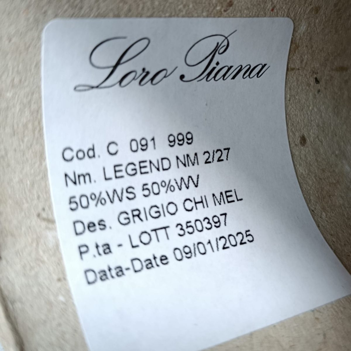 Пряжа Loro Piana Legend, кашемир бобинный, серый мел цвет серый мел