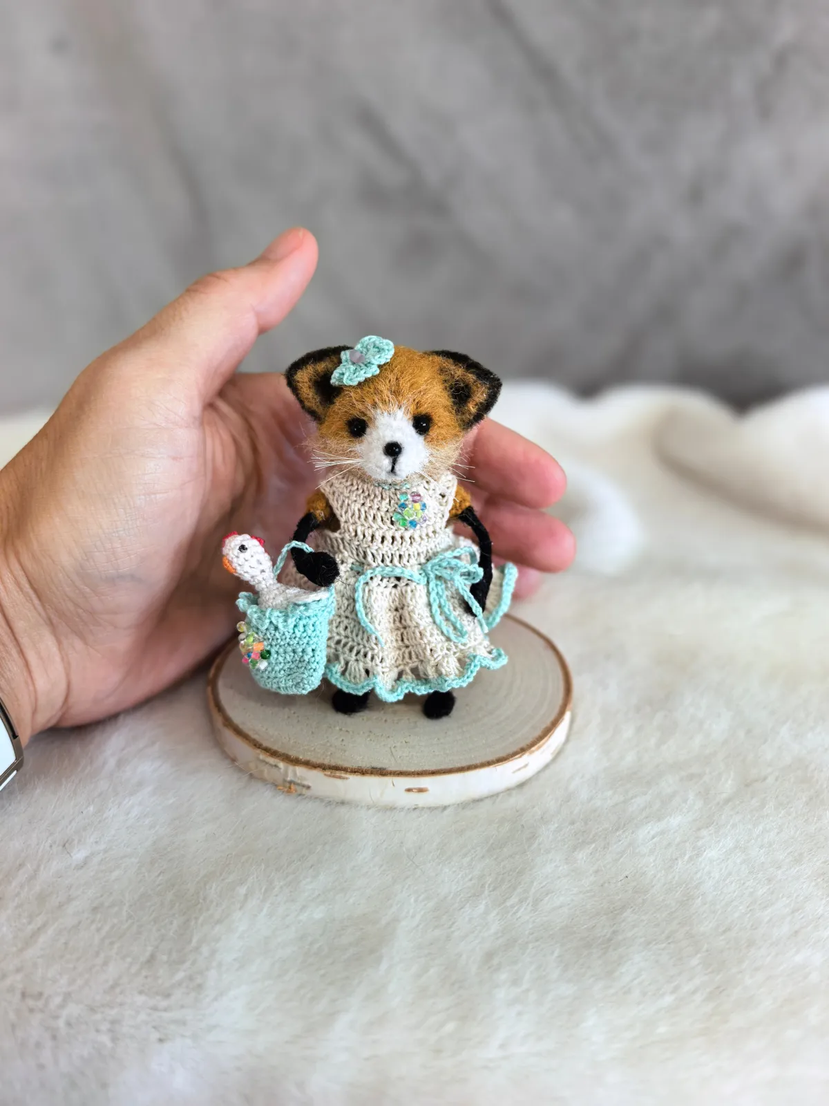 Вязаная игрушка Лисенок, цвет Рыжий