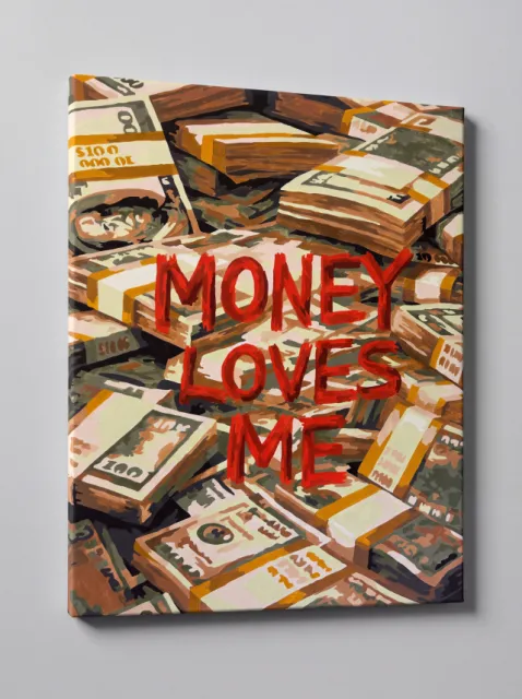 Картина ручной работы на холсте, поп-арт «Money Loves Me»