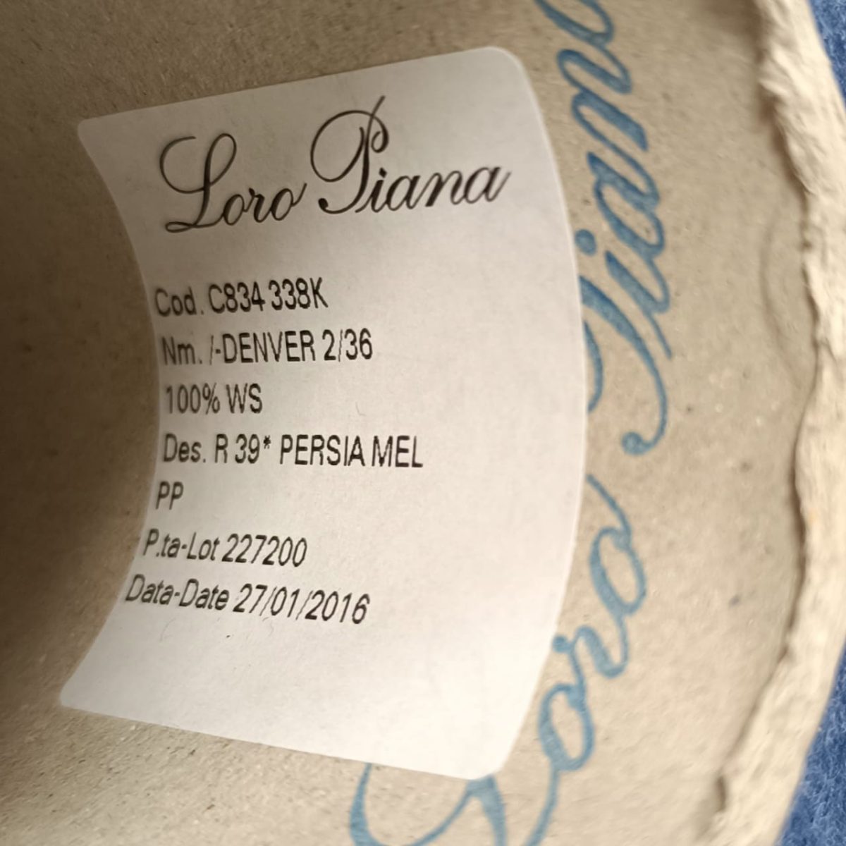 Пряжа Loro Piana Denver, кашемир бобинный, джинс цвет джинс