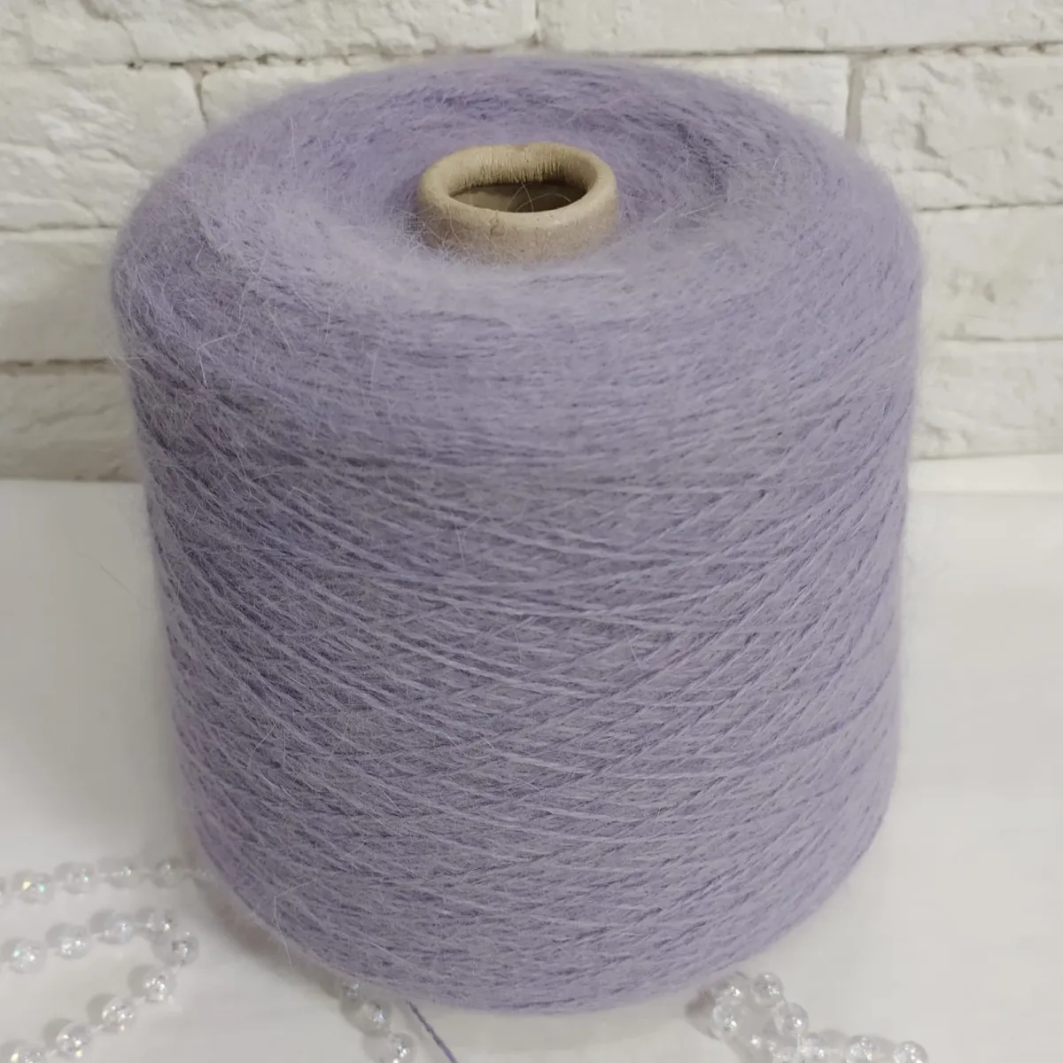 Пряжа Stock Yarn Italy Spiky 80, ангора бобинная, лаванда цвет лаванда