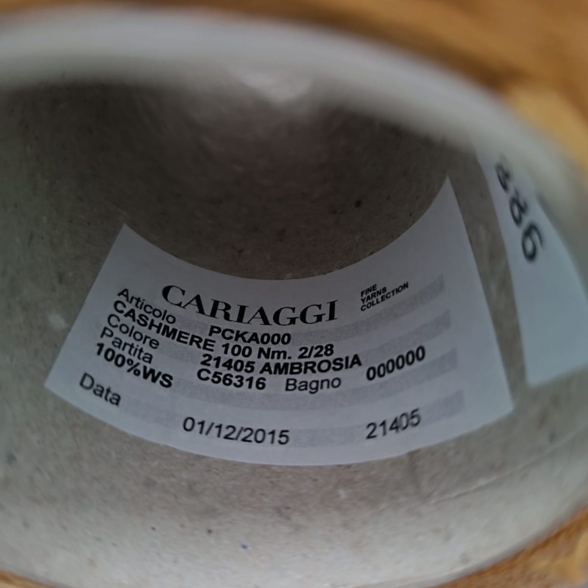Пряжа Cariaggi Cashmere, кашемир бобинный, амброзия