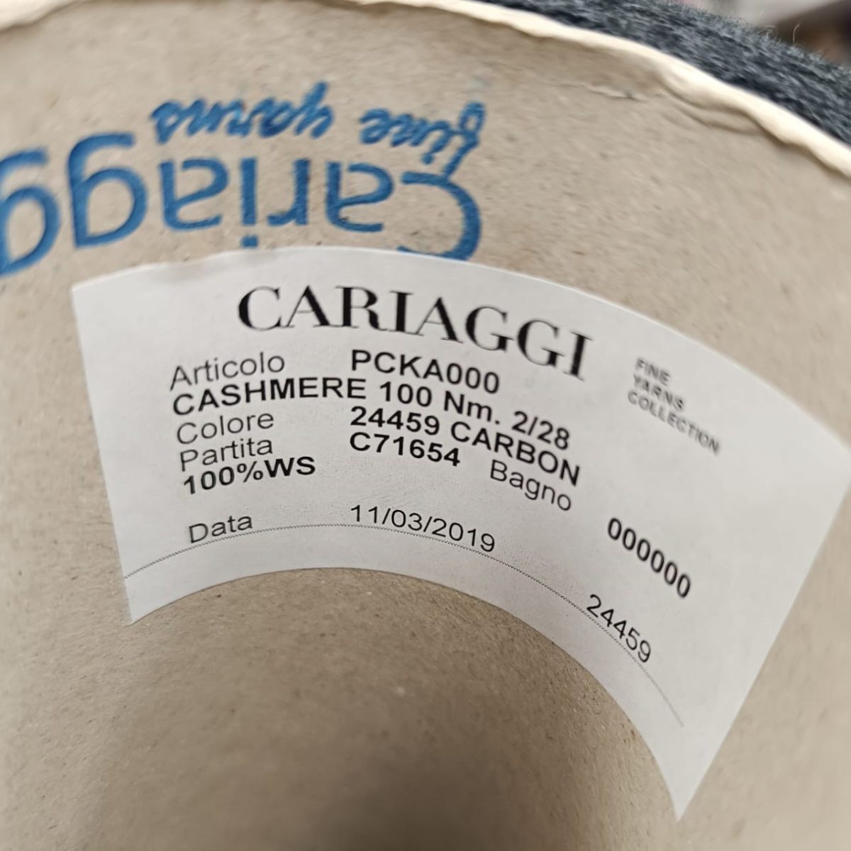 Пряжа Cariaggi Cashmere, кашемир бобинный, карбон