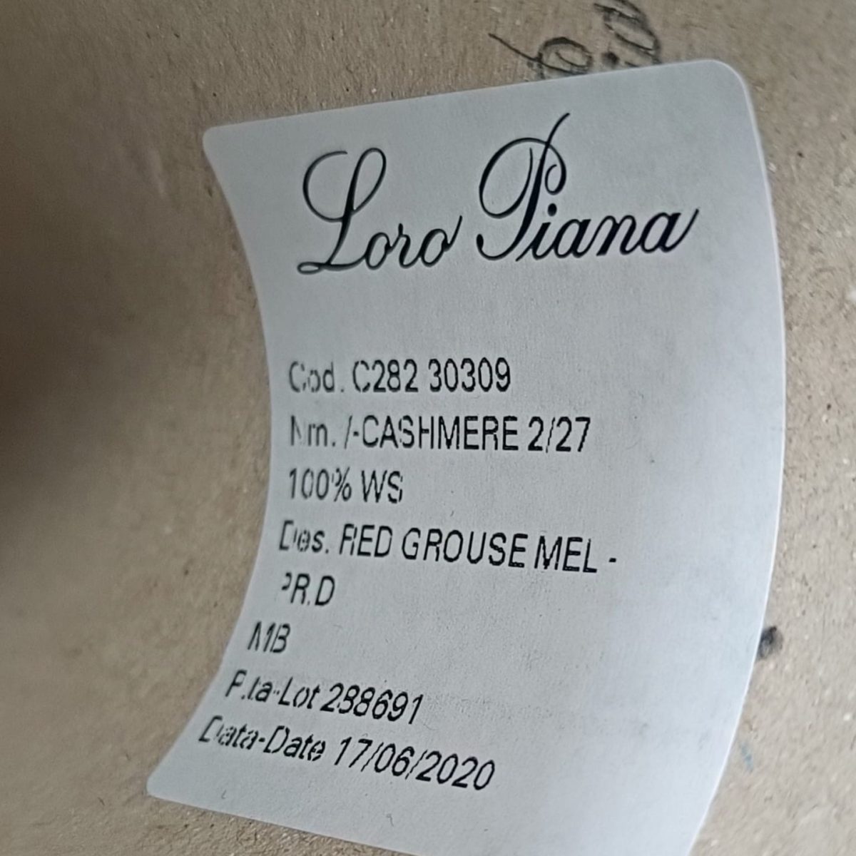 Пряжа Loro Piana Cashmere, кашемир бобинный, винный цвет винный