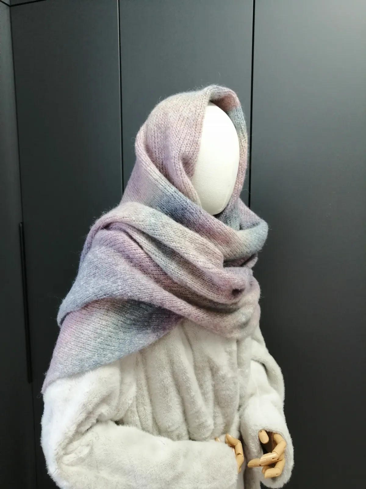 Косынка осенне-зимнего сезона из беби альпака, цвет Разноцветный