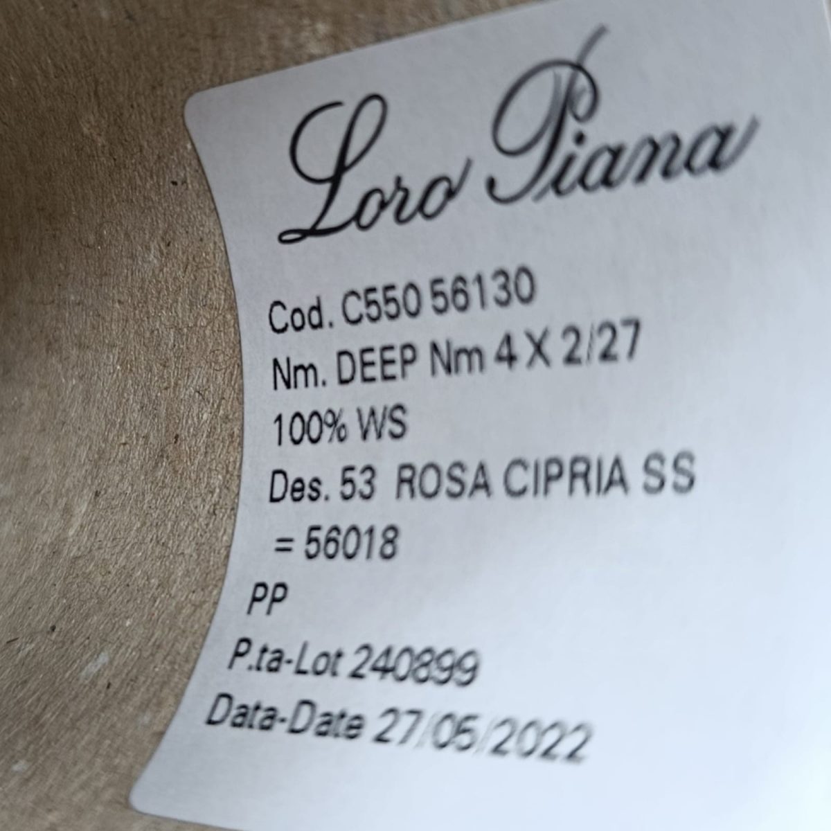 Пряжа Loro Piana Deep, кашемир бобинный, кипрская роза цвет кипрская роза