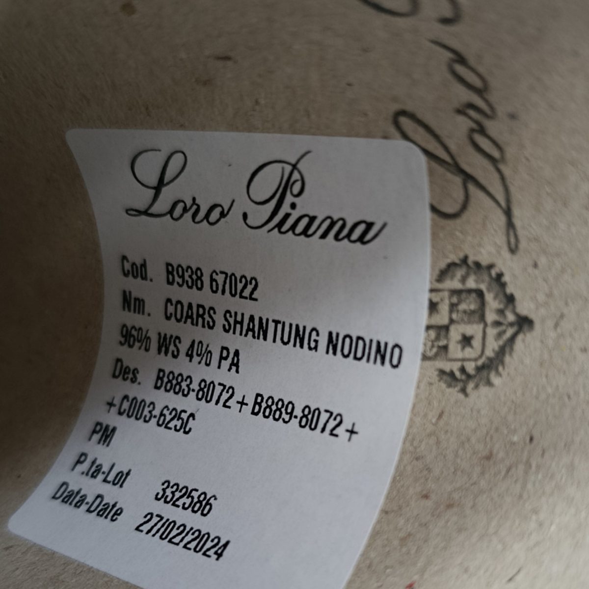 Пряжа Loro Piana Coars Shantung Nodino, кашемир бобинный, мулине цвет мулине