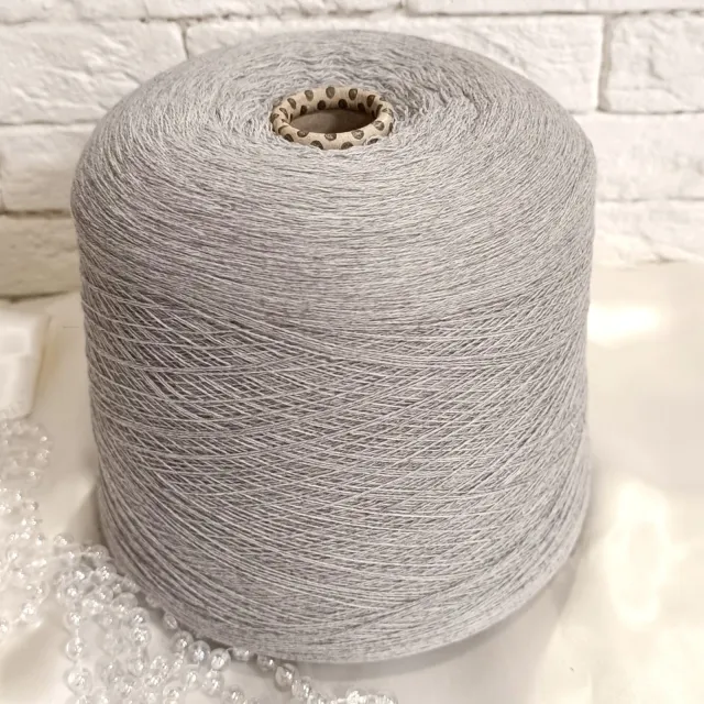 Пряжа Biagioli Modesto Cashmere, кашемир бобинный, светло-серый мел